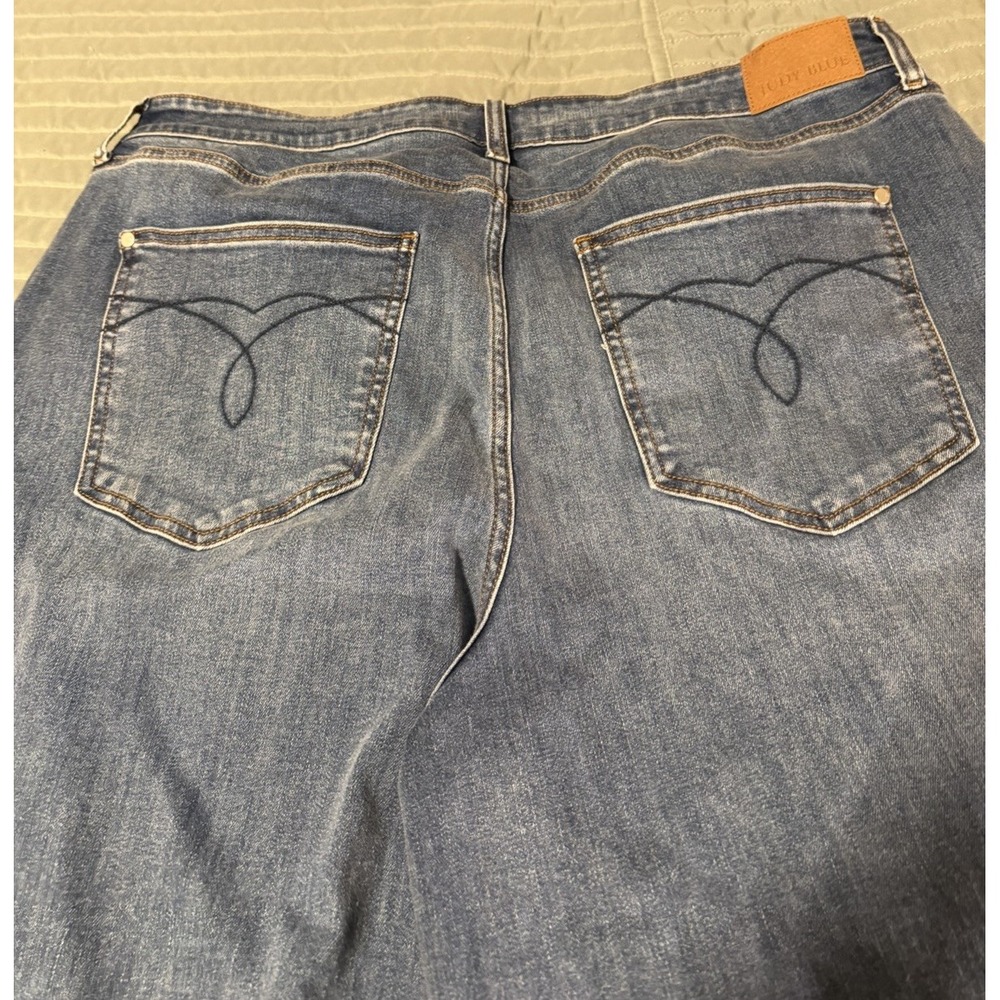 Judy Blue Palazzo Jeans 22W High Rise Wide Leg Stretch Denim Medium Wash - Picture 12 of 12